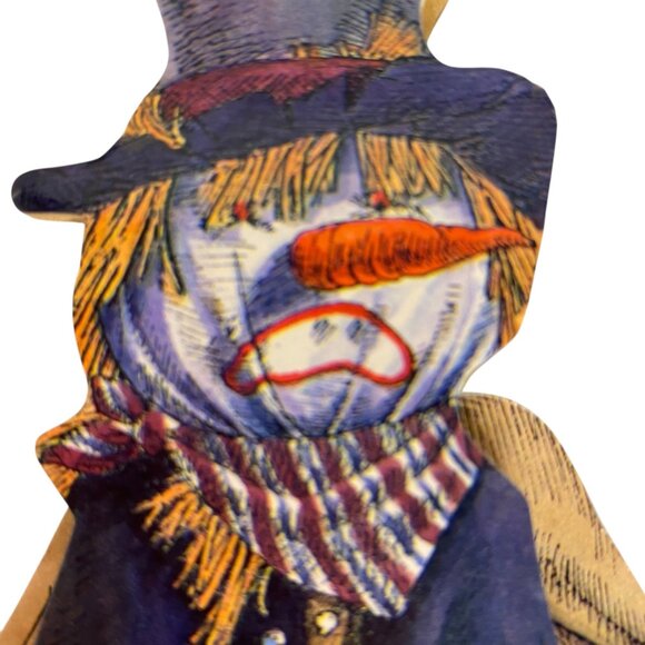 Vintage Halloween Witch Fortune Teller Scarecrow Wooden Jointed Decorations - Picture 5 of 5